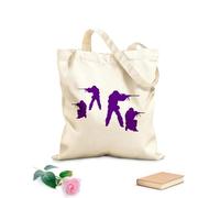 AILOONG Polyester Cotton Beach Bag Army Boys Four Army Soldiers Silhouettes 340g/m² thick fabric Skin-friendly material