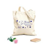 AILOONG Polyester Cotton Beach Bag Dinosaur Roar Baby Dino Park Star Playroom 340g/m² thick fabric Skin-friendly material