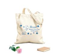 AILOONG Polyester Cotton Beach Bag Dinosaur Roar Baby Dino Park Star Playroom 340g/m² thick fabric Skin-friendly material