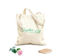 AILOONG Polyester Cotton Beach Bag Family Inspirational Quotes Together We Have Everything 340g/m² thick fabric Skin-friendly material
