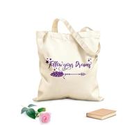 AILOONG Polyester Cotton Beach Bag Follow Your Dreams Quote Arrow Motivation Courage Quote Arrow 340g/m² thick fabric Skin-friendly material