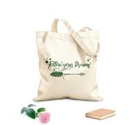 AILOONG Polyester Cotton Beach Bag Follow Your Dreams Quote Arrow Motivation Courage Quote Arrow 340g/m² thick fabric Skin-friendly material