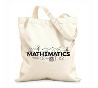 AILOONG Polyester Cotton Beach Bag Mathematics Logo Mathematics Education Mathematics Motivation 12 oz thick fabric Skin-friendly material 25x30cm Small