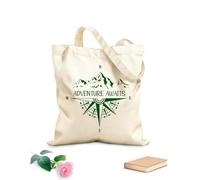 AILOONG Polyester Cotton Beach Bag Mountain Compass Camping Rv Caravan Car Adventure Waiting Travel Explore 340g/m² thick fabric Skin-friendly material