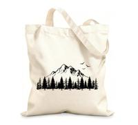 AILOONG Polyester Cotton Beach Bag Mountain Forest Camping Outdoor Adventure Pine Hunting Camper Rv Caravan 12 oz thick fabric Skin-friendly material 31x36cm Medium