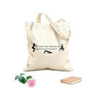 AILOONG Polyester Cotton Beach Bag Nice Ass Quotes Inspiration Words Delete Fitnesscenter Studio Exercise 12 oz thick fabric Skin-friendly material 35x40cm Large