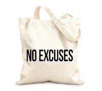 AILOONG Polyester Cotton Beach Bag No Excuse 12 oz thick fabric Skin-friendly material 31x36cm Medium