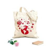 AILOONG Polyester Cotton Beach Bag Planets Space Rocket Ship And Stars Spacecraft 340g/m² thick fabric Skin-friendly material