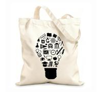 AILOONG Polyester Cotton Beach Bag Research On The Concept Of School Philosophy Education And Learning Tools 12 oz thick fabric Skin-friendly material 25x30cm Small