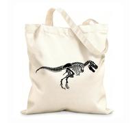AILOONG Polyester Cotton Beach Bag Skeleton Dinosaur Skeleton Zoo 12 oz thick fabric Skin-friendly material 25x30cm Small