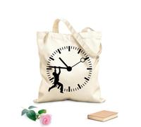 AILOONG Polyester Cotton Beach Bag Stop The Clock Business 12 oz thick fabric Skin-friendly material 25x30cm Small