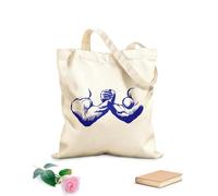 AILOONG Polyester Cotton Beach Bag Strong Muscular Man Exercising His Hands Teamwork In Studio 340g/m² thick fabric Skin-friendly material