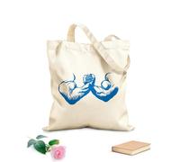 AILOONG Polyester Cotton Beach Bag Strong Muscular Man Exercising His Hands Teamwork In Studio 340g/m² thick fabric Skin-friendly material