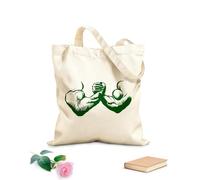 AILOONG Polyester Cotton Beach Bag Strong Muscular Man Exercising His Hands Teamwork In Studio 340g/m² thick fabric Skin-friendly material