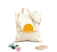 AILOONG Polyester Cotton Beach Bag Sun Sunset Boho Sunshine Half Day Sunrise 340g/m² thick fabric Skin-friendly material