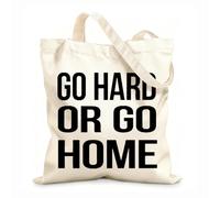 AILOONG Polyester Cotton Beach Bag Work Hard Or Stick To The Fitnesscenter Center Every Day To Exercise Motivational Quotes 12 oz thick fabric Skin-friendly material 35x40cm Large