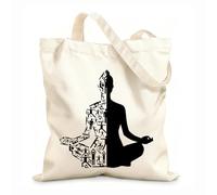 AILOONG Polyester Cotton Beach Bag Yoga Healthy Lifestyle Exercise Meditation Yoga 12 oz thick fabric Skin-friendly material 35x40cm Large