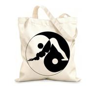 AILOONG Polyester Cotton Beach Bag Yoga Pose Zen Yin Yang Meditation Room Islam 12 oz thick fabric Skin-friendly material 25x30cm Small