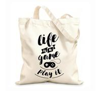 AILOONG Polyester Cotton Hand bags 12 oz thick fabric Gaming Quote Teen Video Game Uses as a makeup bag 35x40cm Large
