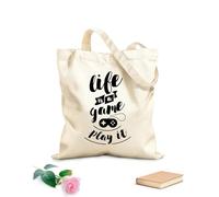 AILOONG Polyester Cotton Hand bags 12 oz thick fabric Gaming Quote Teen Video Game Uses as a makeup bag 35x40cm Large