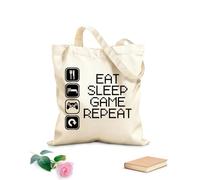 AILOONG Polyester Cotton Hand bags 12 oz thick fabric Gaming Video Game game Lifestyle Quote Uses as a makeup bag 35x40cm Large