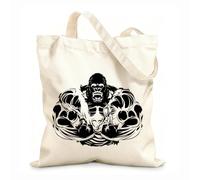 AILOONG Polyester Cotton Hand bags 12 oz thick fabric Muscles Masculinity Animals Angry Gorilla Uses as a makeup bag 25x30cm Small