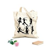 AILOONG Polyester Cotton Hand bags 12 oz thick fabric Warrior Girls With Sport Gymnastics Uses as a makeup bag 35x40cm Large