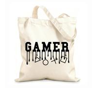 AILOONG Polyester Cotton Hand bags 12 oz thick fabric Words game Video Game Playing Room Uses as a makeup bag 31x36cm Medium