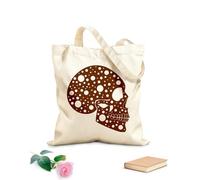 AILOONG Polyester Cotton Hand bags 340g/m² thick fabric Abstract Funny Halloween Horror Human Skull Uses as a makeup bag