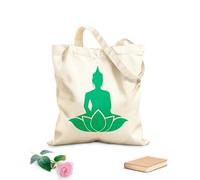 AILOONG Polyester Cotton Hand bags 340g/m² thick fabric Buddha Flower Lotus Pose Yoga Studio Mantra Meditation Uses as a makeup bag
