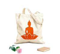 AILOONG Polyester Cotton Hand bags 340g/m² thick fabric Buddha Flower Lotus Pose Yoga Studio Mantra Meditation Uses as a makeup bag