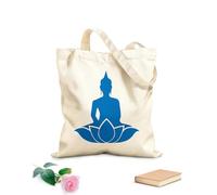 AILOONG Polyester Cotton Hand bags 340g/m² thick fabric Buddha Flower Lotus Pose Yoga Studio Mantra Meditation Uses as a makeup bag