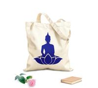 AILOONG Polyester Cotton Hand bags 340g/m² thick fabric Buddha Flower Lotus Pose Yoga Studio Mantra Meditation Uses as a makeup bag