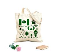 AILOONG Polyester Cotton Hand bags 340g/m² thick fabric Canada Canadian Symbol Maple Leaf Hockey Uses as a makeup bag