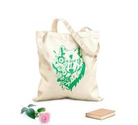 AILOONG Polyester Cotton Hand bags 340g/m² thick fabric Flowers Floral Head Portrait Tribal Wolf Uses as a makeup bag