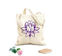 AILOONG Polyester Cotton Hand bags 340g/m² thick fabric Lotus Flower Buddhism Buddha Meditation Uses as a makeup bag