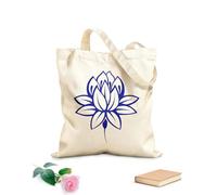 AILOONG Polyester Cotton Hand bags 340g/m² thick fabric Lotus Flower Buddhism Buddha Meditation Uses as a makeup bag