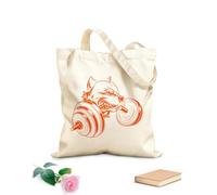 AILOONG Polyester Cotton Hand bags Angry Dog Pet Barbell Gymnastics Logo Sport Club 340g/m² thick fabric Uses as a makeup bag