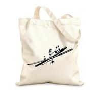 AILOONG Polyester Cotton Hand bags Asian Japanese Catana Sword Sakura Branch Flowers 12 oz thick fabric Uses as a makeup bag 25x30cm Small