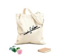 AILOONG Polyester Cotton Hand bags Asian Japanese Catana Sword Sakura Branch Flowers 12 oz thick fabric Uses as a makeup bag 35x40cm Large