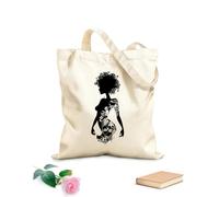 AILOONG Polyester Cotton Hand bags Beauty Salon Spa Woman Tattoo Flowers Curls 12 oz thick fabric Uses as a makeup bag 35x40cm Large