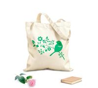 AILOONG Polyester Cotton Hand bags Bird Branch Natural Flowers Leaves 340g/m² thick fabric Uses as a makeup bag