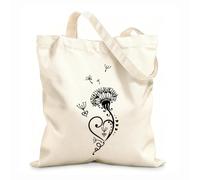 AILOONG Polyester Cotton Hand bags Dandelion Flower Bud Love 12 oz thick fabric Uses as a makeup bag 35x40cm Large