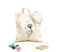 AILOONG Polyester Cotton Hand bags Dandelion Flower Bud Love 12 oz thick fabric Uses as a makeup bag 35x40cm Large