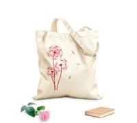 AILOONG Polyester Cotton Hand bags Dandelion Flower Floral ation 340g/m² thick fabric Uses as a makeup bag