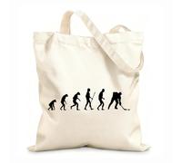 AILOONG Polyester Cotton Hand bags Evolution Hockey Player Funny Sports 12 oz thick fabric Uses as a makeup bag 25x30cm Small