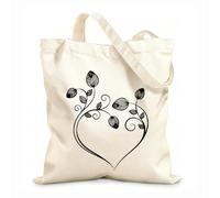 AILOONG Polyester Cotton Hand bags Flowers Heart Love 12 oz thick fabric Uses as a makeup bag 35x40cm Large