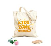 AILOONG Polyester Cotton Hand bags Game Fun Kids Zone Lettering Child Baby 340g/m² thick fabric Uses as a makeup bag