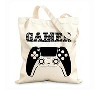 AILOONG Polyester Cotton Hand bags game Gamepad Game Zone Word Joystick Gaming 12 oz thick fabric Uses as a makeup bag 35x40cm Large