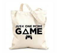 AILOONG Polyester Cotton Hand bags game Phrase JustOne More Game Joystick 12 oz thick fabric Uses as a makeup bag 35x40cm Large